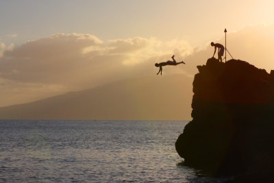 Cliff Diving from the Black Rock - Maui's most inviting photo, Maui, Hawaii, USA