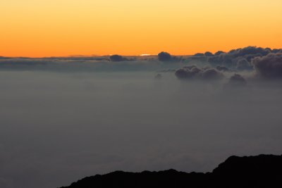 There is it is! Sunrise at Haleakala - 6:37am, Haleakala National Park, Maui, Hawaii, USA
