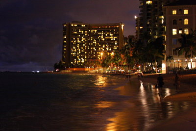 Walk along the Waikiki beach, Oahu, Hawaii, USA