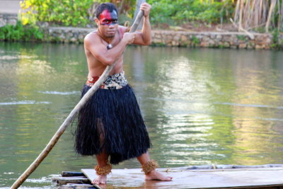 Rafting in the islands, Polynesian village, Oahu, Hawaii, USA