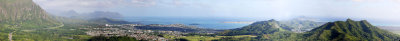 Panorama from Pali lookout, Oahu, Hawaii, USA