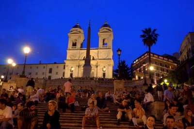 The Piazza di Spagna - Spanish Steps with the Church of the Trinita dei Monti, Rome, Italy