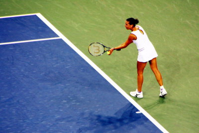 Flavia prepares to serve, 2009 US Open, New York City