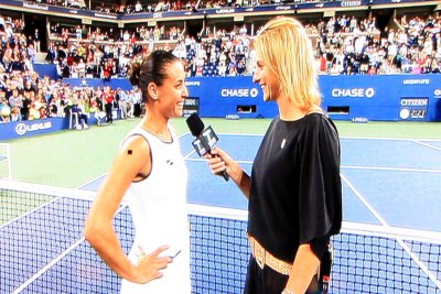 Flavia - After match interview, 2009 US Open, New York City