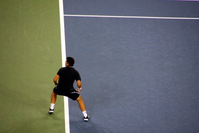 Dent can only watch the serve go past him, 2009 US Open, New York City