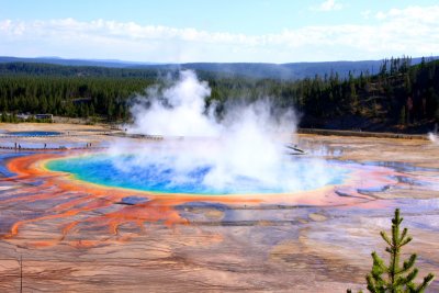 Grand Prismatic Spring (Largest hot spring - 380 feet), Midway Geyser Basin - Yellowstone National Park