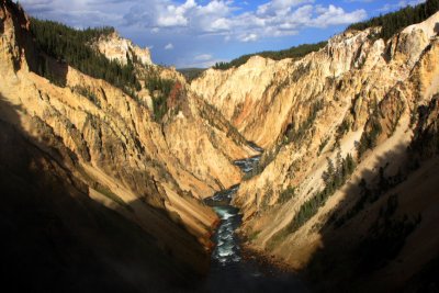 Canyon and river view from Artist Point  - Yellowstone National Park