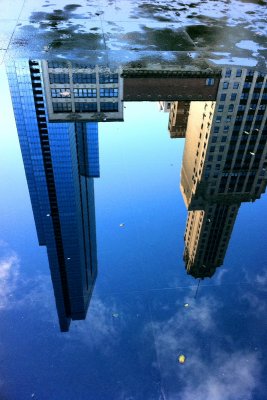 Reflections in the fountain, Millennium Park, Legacy at Millennium Park, Chicago