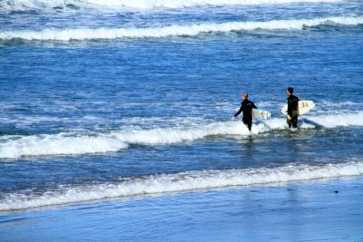 Surfers heading out, La Jolla