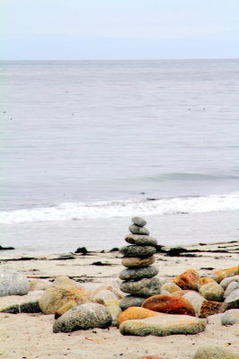 7 Stones arranged, Spanish Bay, 17 Mile Drive, Monterey, California