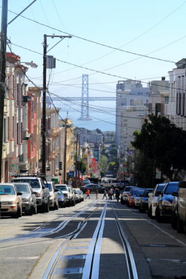 Oakland - San Francisco Bay Bridge from the hills of San Francisco
