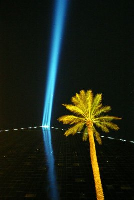 The world's brightest light beam at the Luxor, Las Vegas, NV