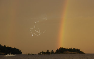 Rainbow and lightning