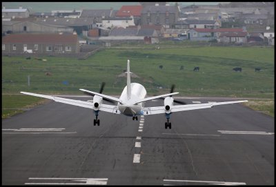 Landing at Sumburgh airport