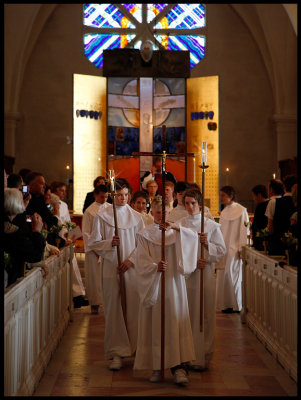 The ster football boys team (15 years old) having Confirmation in Vxj Cathedral