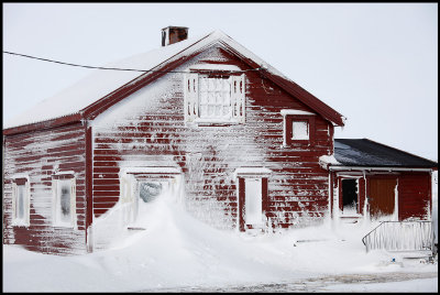Snowy house near Krampenes