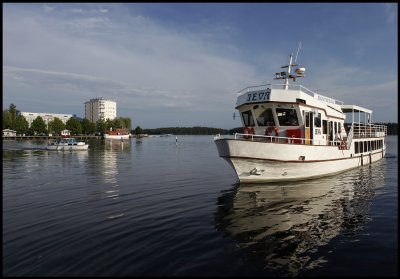 Tourboat returning to Savonlinna harbour - Finland