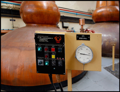 Monitoring temperature inside the copper stills at Glenfarclas
