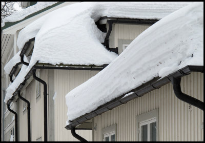 All time high snow at the roofs of Hudiksvall