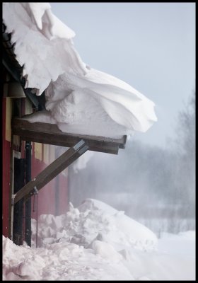 The stable at Bergunda (Vxj) - Fantastic weather at Christmas eve - snowstorm over southeast Sweden