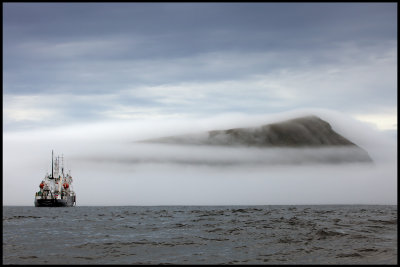 Our Vessel at anchor near Antipodes Island