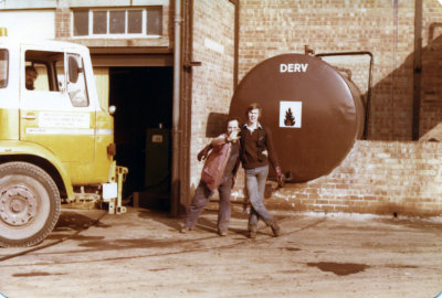 Dennis Shaw (left) and Dave Wains outside diesel store