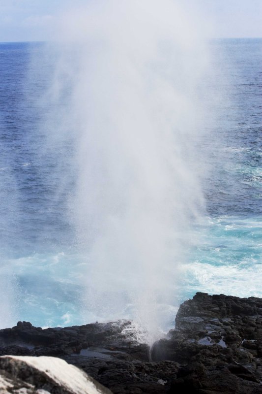 Blowhole on Punta Suarez, Hood Island