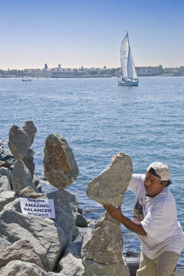 Balancing act near San Diego Bay