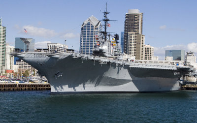 USS Midway from the Bay