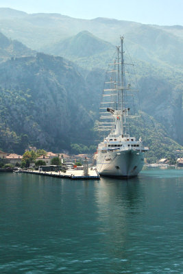 Preparing to dock next to Club Med's ship