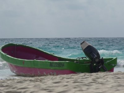 Boat Tulum Beach Mexico