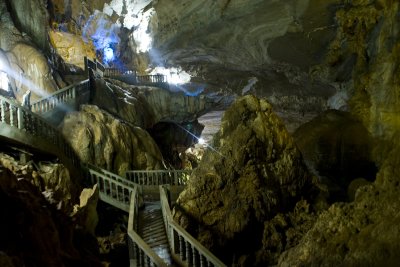 Inside one of the cave temples