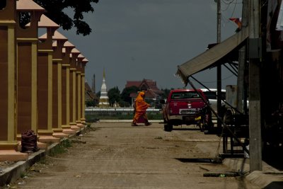 Alley by my hotel, looking toward the Mekong