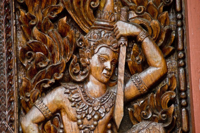 Temple door carving