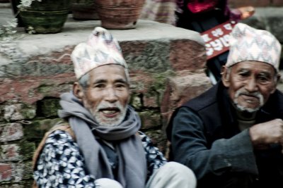 Nepalis having morning tea