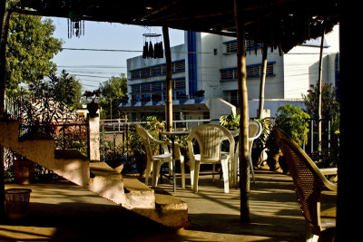 The terrace of the Hotel Cocotier