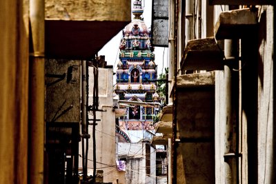 Temple, down an alley