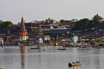 This is shot from across the river, at the Hare Krishna temple