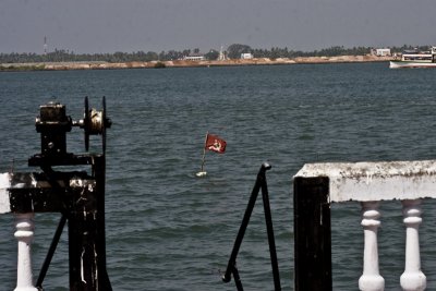 Even the buoys on the fisherman's nets proclaim their political ideology