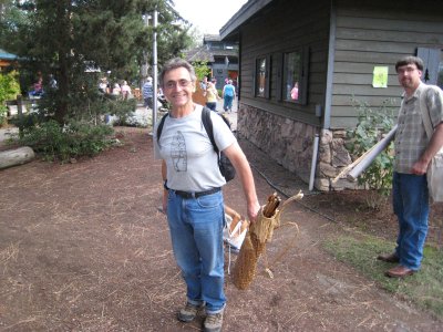 Dan Steuber demonstrates stone tool making