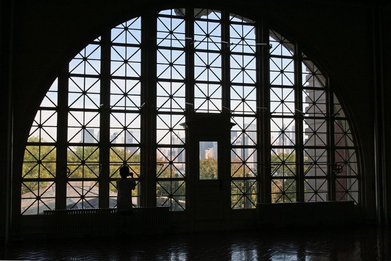 IMG_2676 Thru Ellis Island windows to NYC