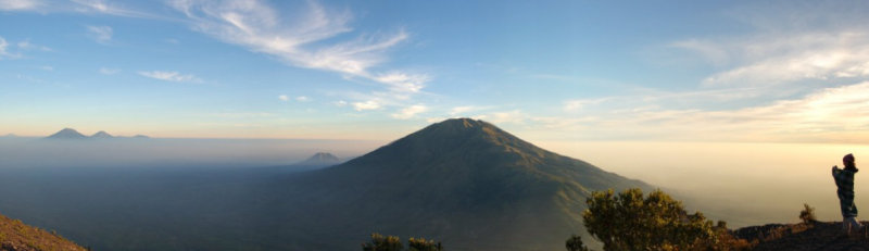 Mount Merbabau seen from Mount Merapi (Java, Indonesia)