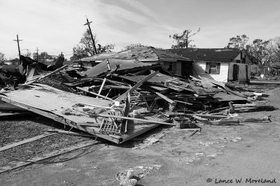 New Orleans Hurricane Katrina Behind the National Gaurd Barricades Lower 9th Ward