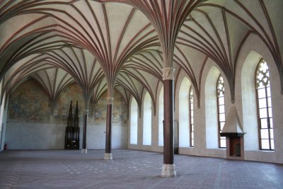 Interior of the Great Refectory in the West Wing - the largest room in the Castle