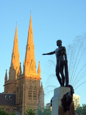 Archibald Fountain and St Marys Cathedral