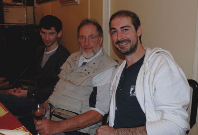 Dad's 80th bday reunion: Julien, Dad, Marcos