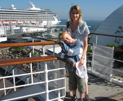 on the deck of the Queen Mary, Long Beach 2006