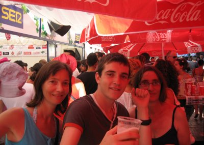 Rita, Alex and Claire at the Malaga Feria, Aug 2010