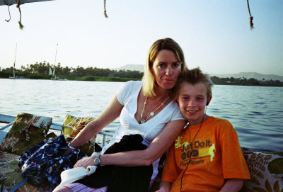 Lini and Jamie on board the felucca