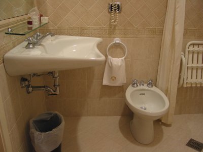 Hotel sink, bidet, shower